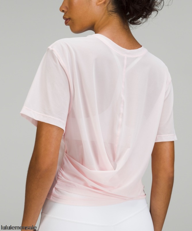 Lululemon Damen DELULU303 | Leichtes Wende-Yoga-T-Shirt Aus Mesh Strawberry Milkshake